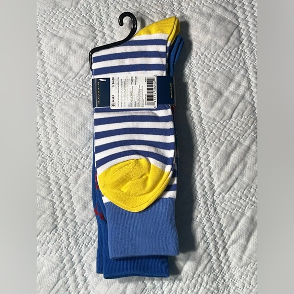 $24 Men’s POLO Ralph Lauren Floral & Striped Stripes Sailboat Dress Socks 2 Pair - Picture 5 of 8